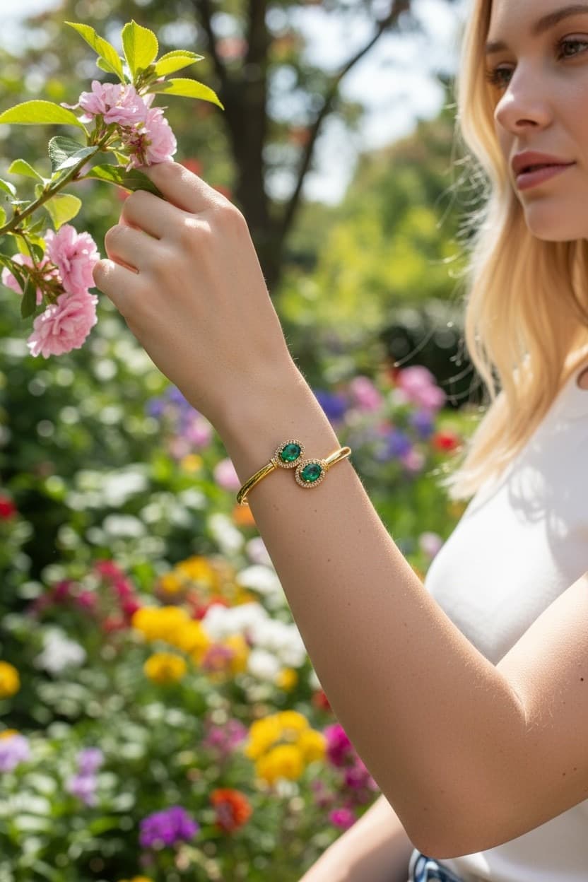 Twin Gem Bangle alternate