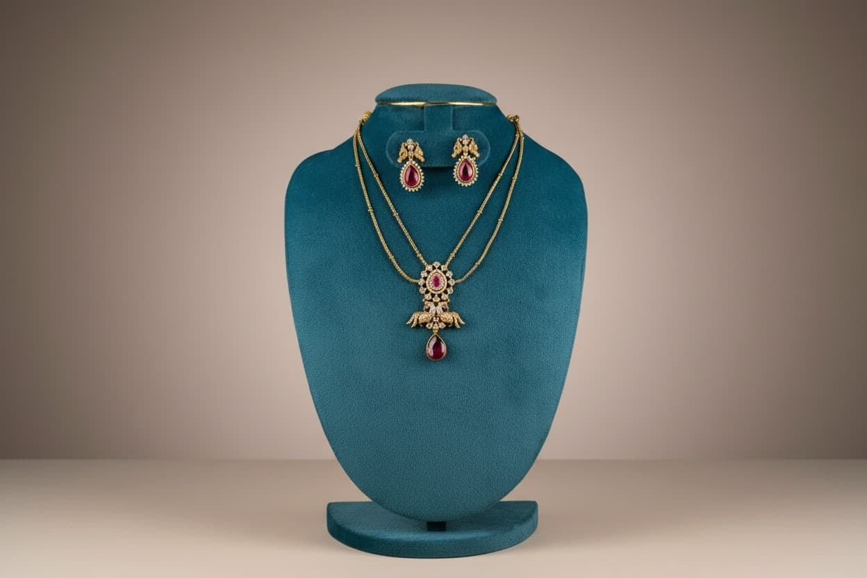 Ruby Drop Necklace Set alternate
