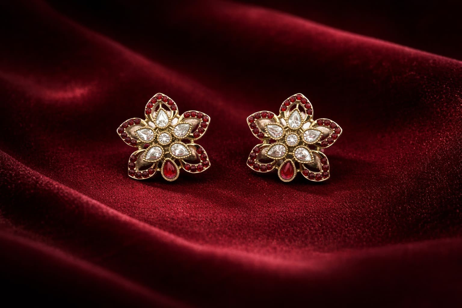 Aarna Ruby Bloom Studs