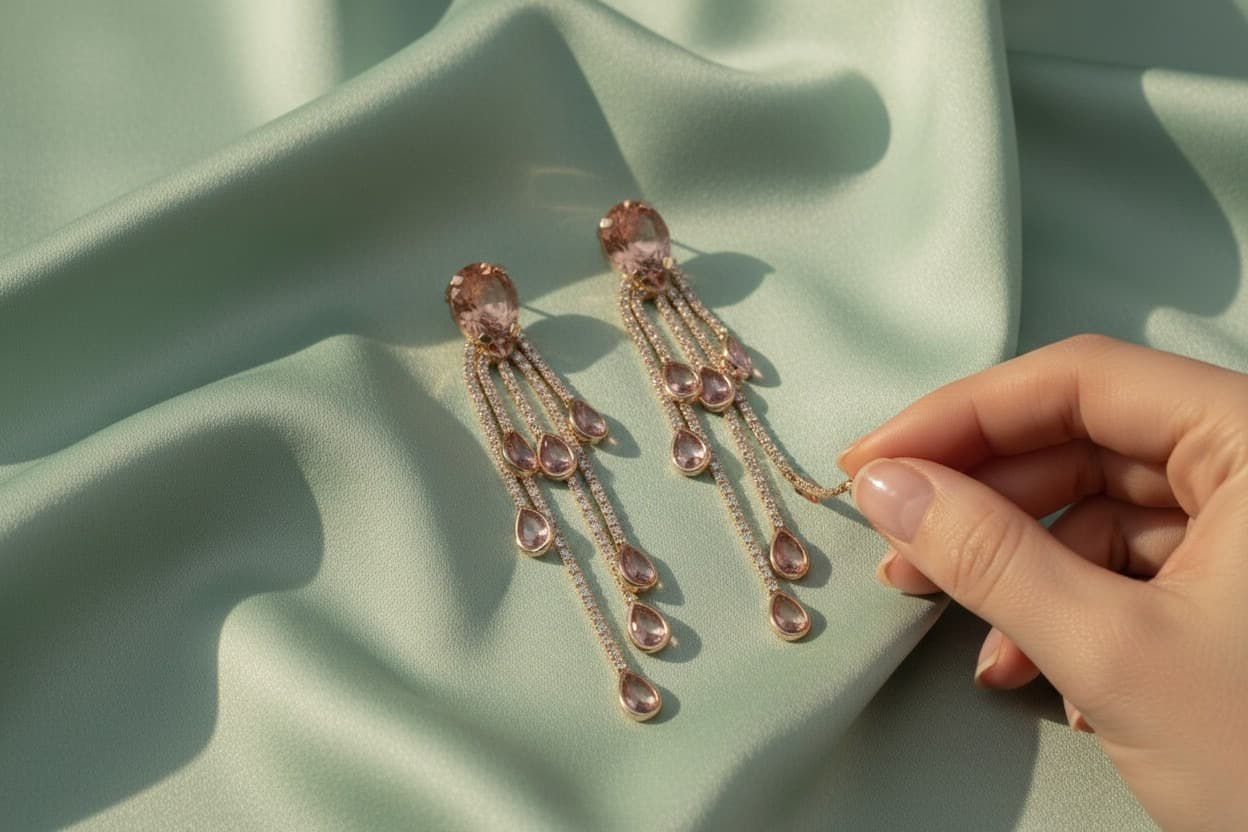 Blush Cascade Drop Earrings