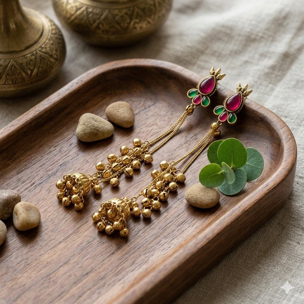 Kashmiri Zari Jhumka Chains
