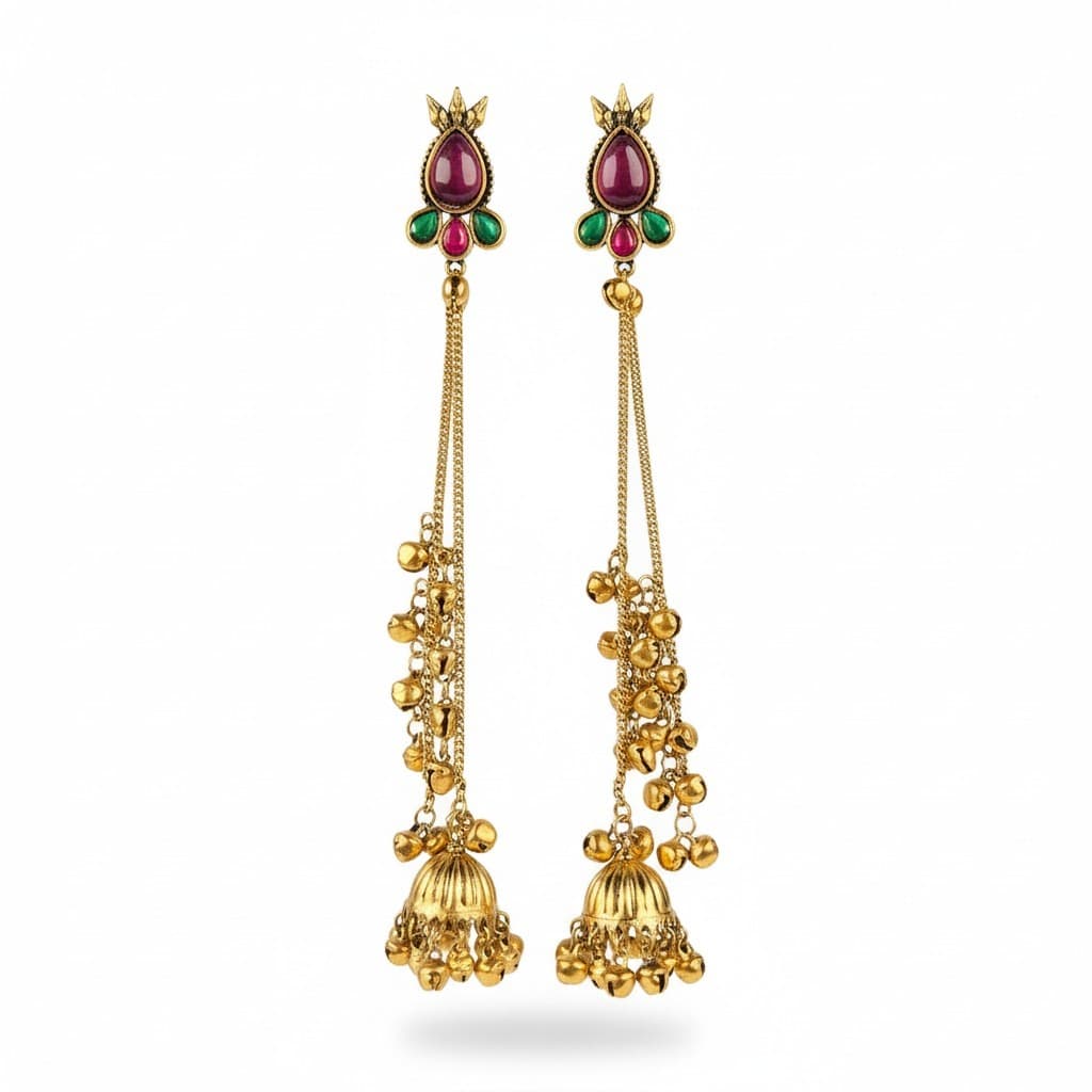 Kashmiri Zari Jhumka Chains alternate