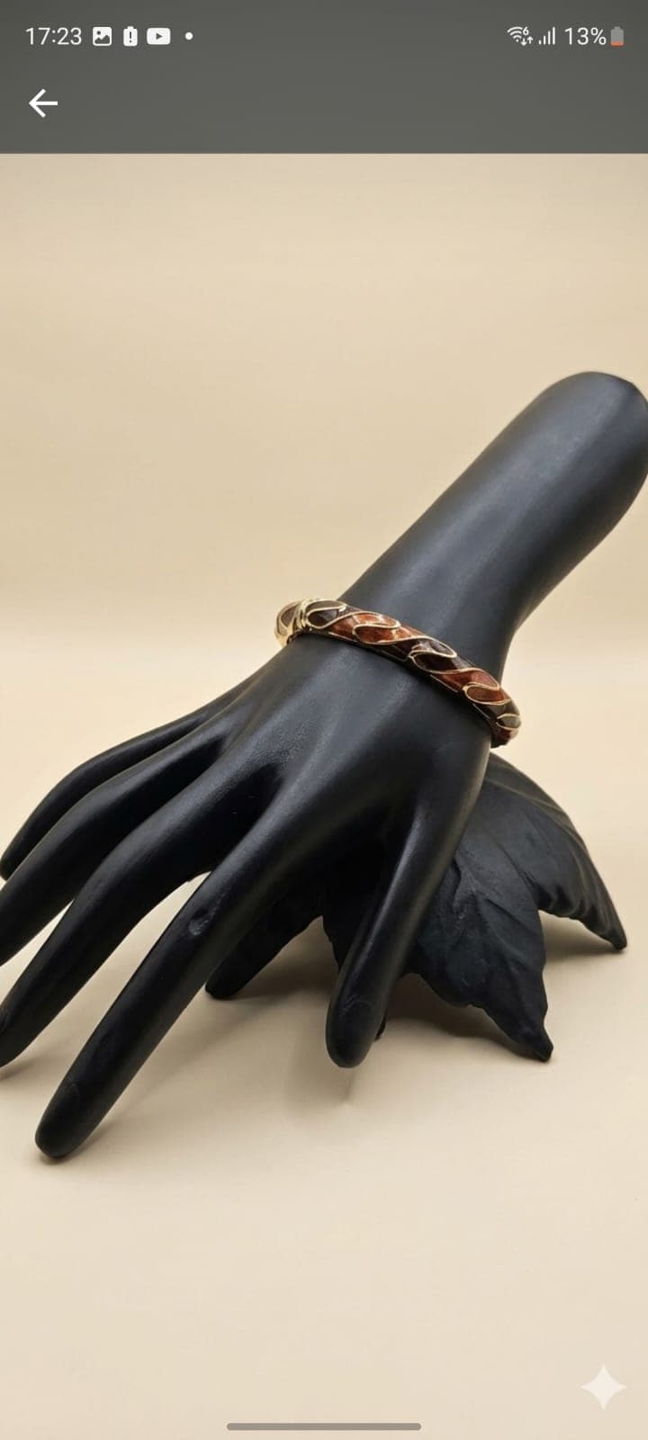 Rustic Luxe Enamel Bangle Bracelet