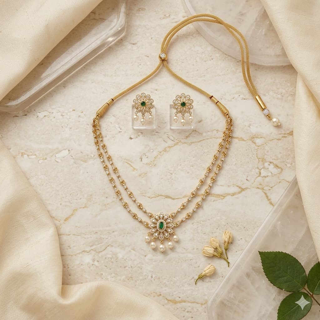 Royal Bloom Layered Necklace Set